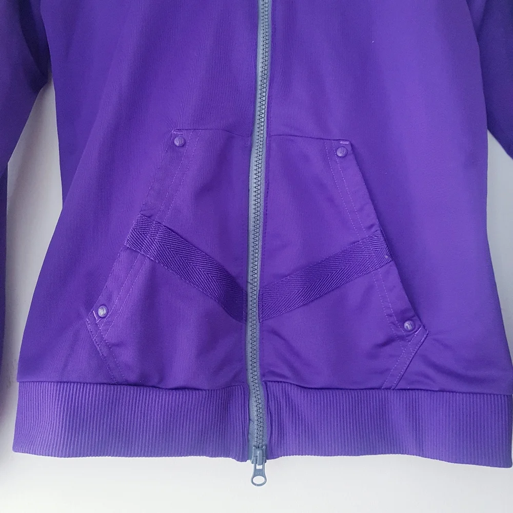 ADIDAS Purple Ruffled Raglan Shoulder Zip-Up Track Jacket - Picture 8 of 13
